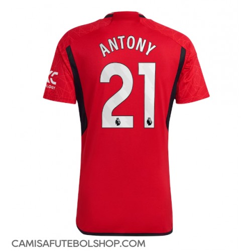 Camisa de time de futebol Manchester United Antony #21 Replicas 1º Equipamento 2023-24 Manga Curta